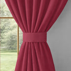 Burgundy Serenity 250 GSM Polyester 100% Blackout Eyelet Curtain