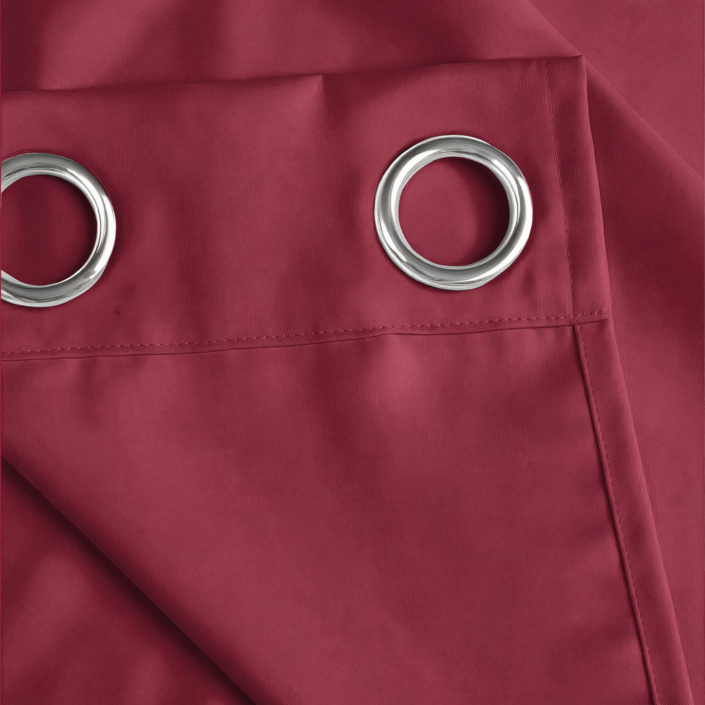 Burgundy Serenity 250 GSM Polyester 100% Blackout Eyelet Curtain