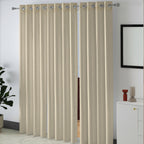 Beige Serenity 250 GSM Polyester 100% Blackout Eyelet Curtain