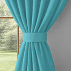 Turquoise Serenity 250 GSM Polyester 100% Blackout Eyelet Curtain