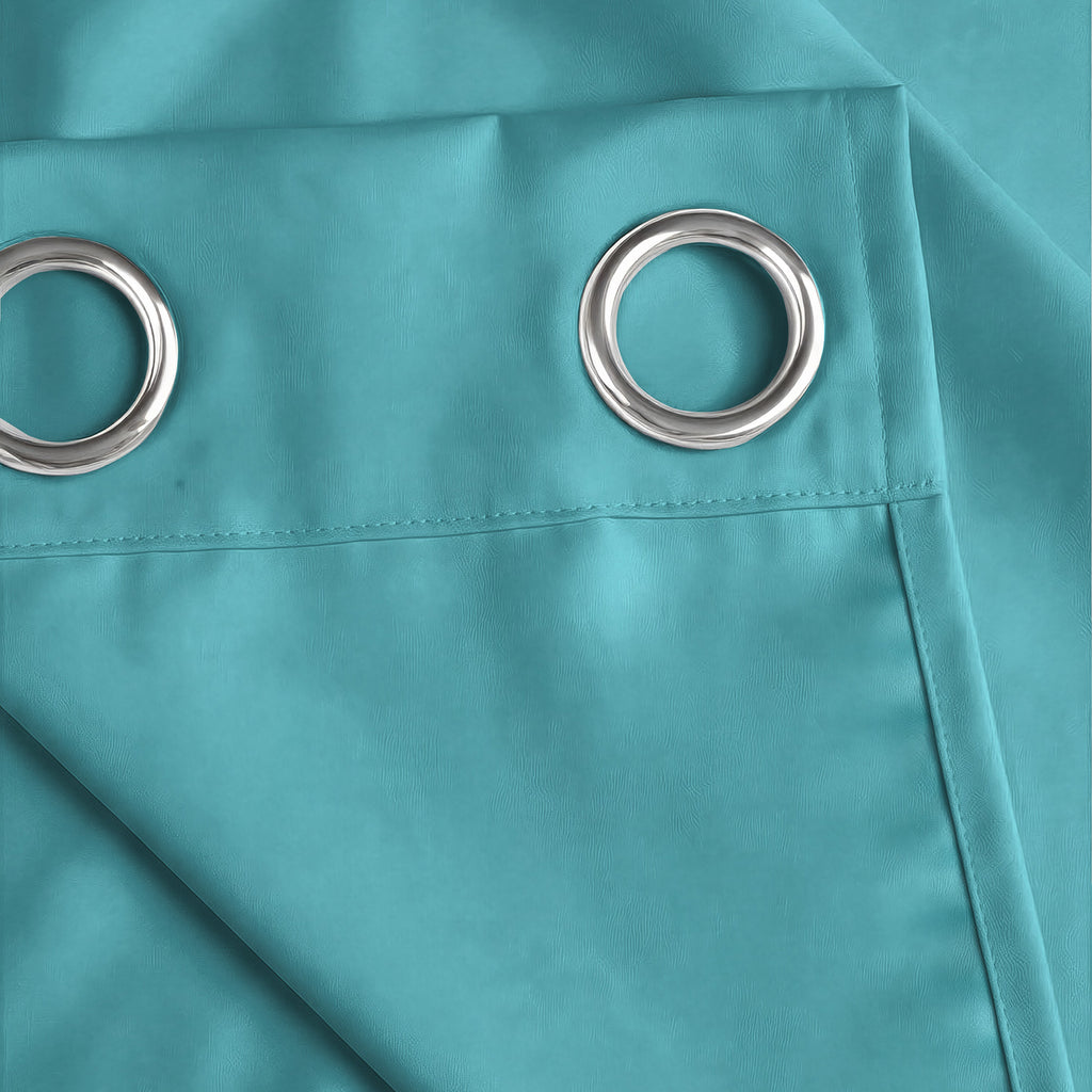 Turquoise Serenity 250 GSM Polyester 100% Blackout Eyelet Curtain