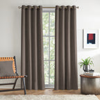 Charcoal Grey Serenity 250 GSM Polyester 100% Blackout Eyelet Curtain