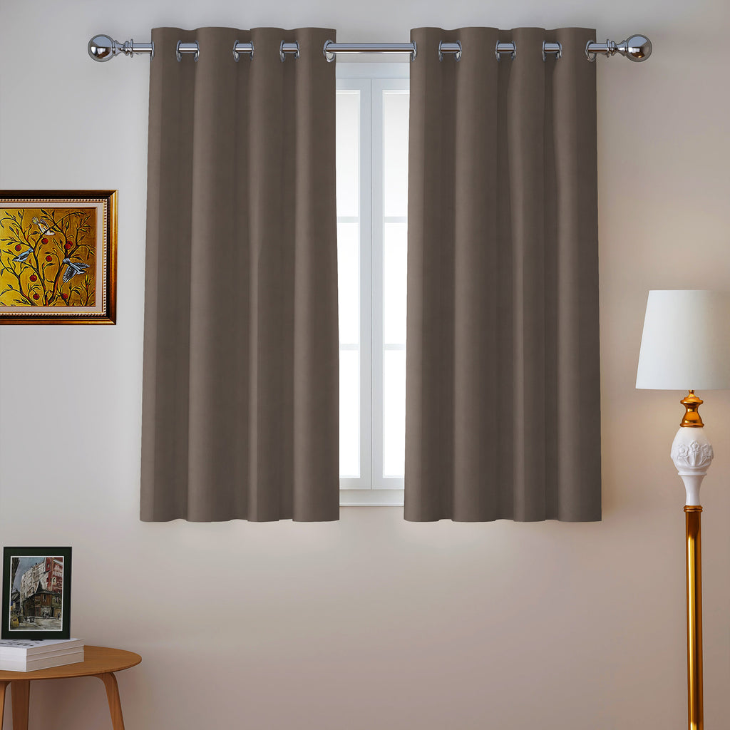 Charcoal Grey Serenity 250 GSM Polyester 100% Blackout Eyelet Curtain