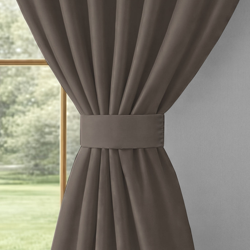 Charcoal Grey Serenity 250 GSM Polyester 100% Blackout Eyelet Curtain