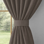Charcoal Grey Serenity 250 GSM Polyester 100% Blackout Eyelet Curtain