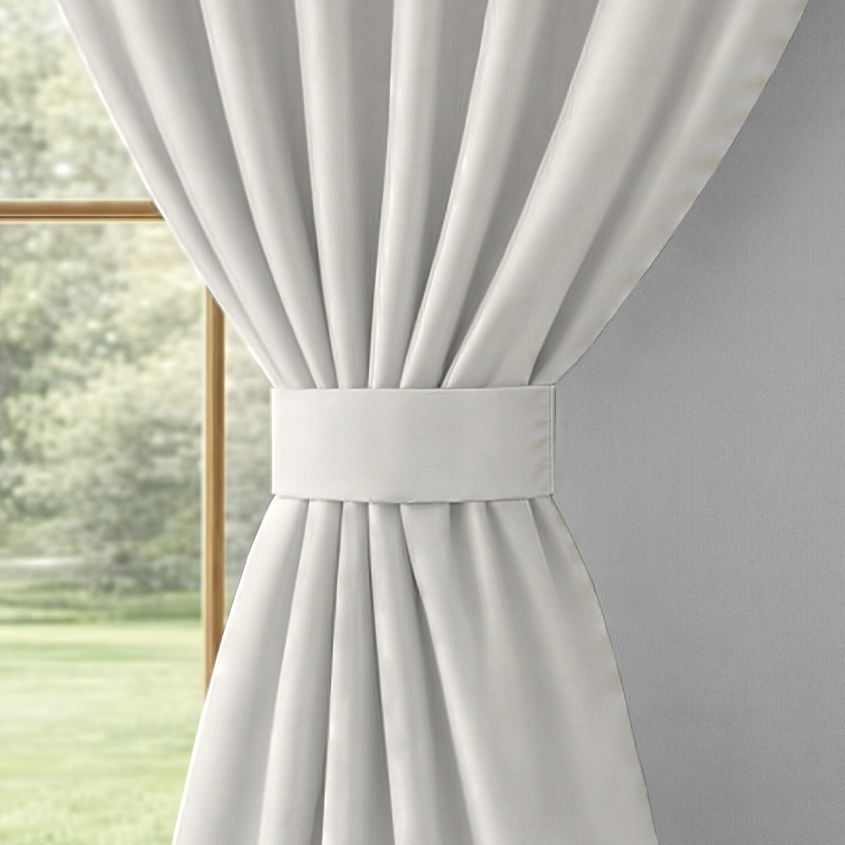 Ivory Serenity 250 GSM Polyester 100% Blackout Eyelet Curtain