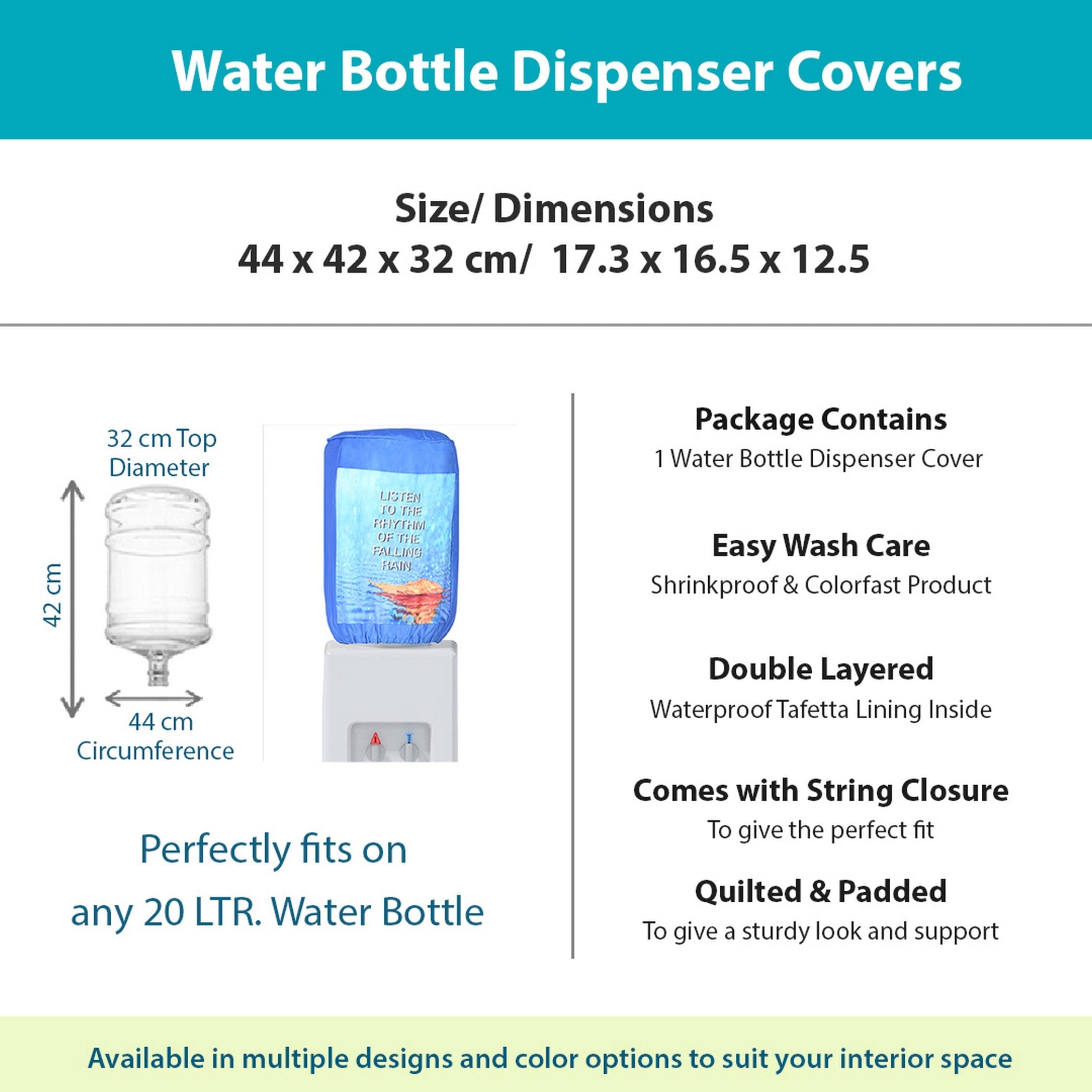Listen to the Rhythm Printed Water Dispenser Bottle Cover - 20 Litre