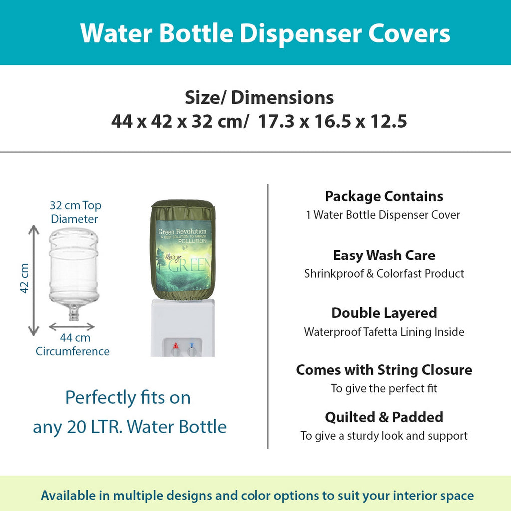 Green Revolution Printed Water Dispenser Bottle Cover - 20 Litre