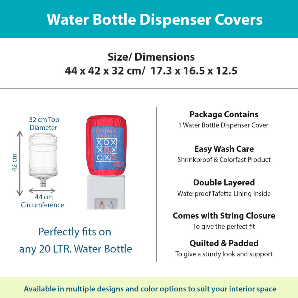 Think Outside the Box 20 Litre Water Dispenser Bottle Cover - Reusable Fabric Dust Protector (Red)