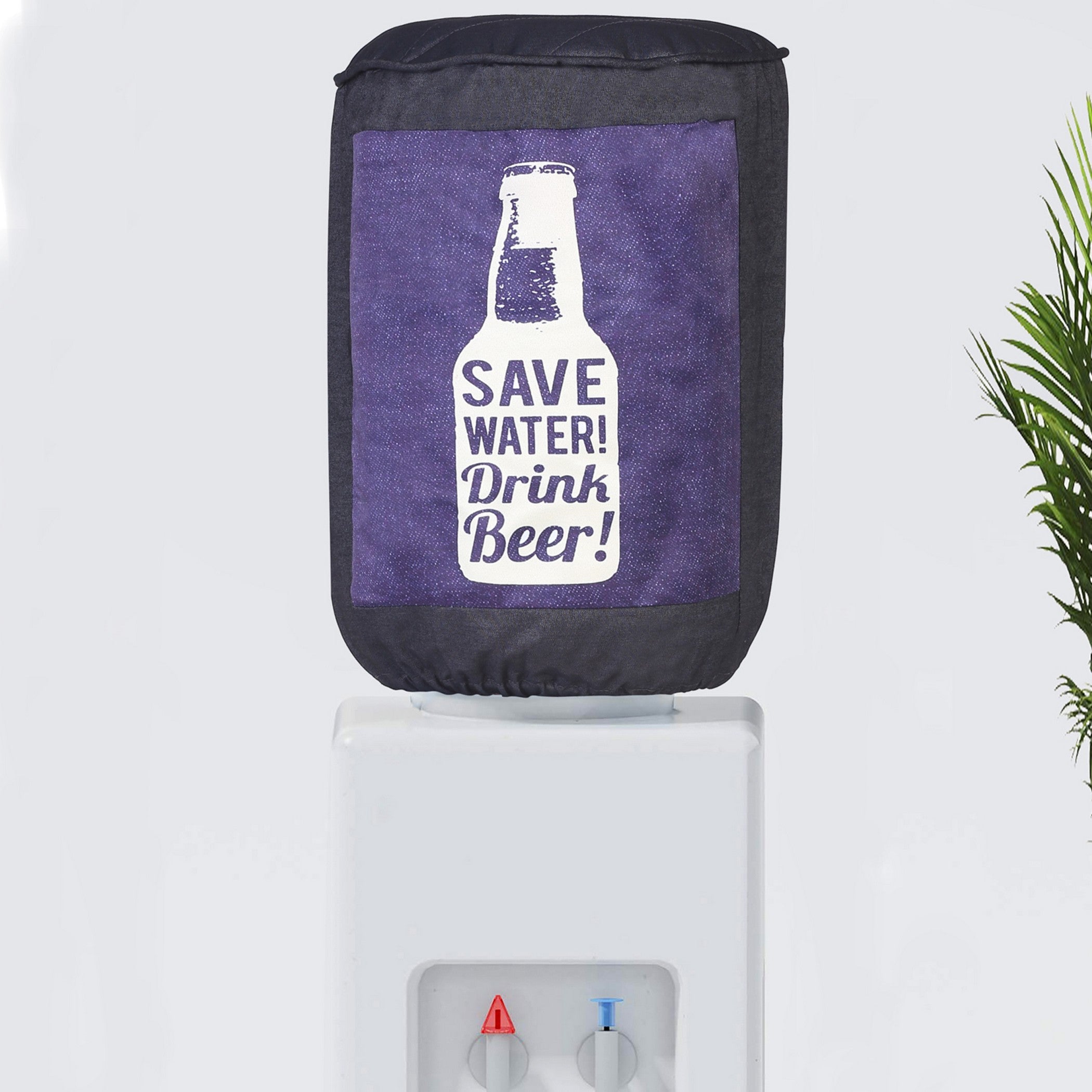 Quilted & Waterproof Water Dispenser 20 Litre Bottle Cover – Save Water Drink Beer Print