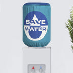 Water Dispenser Bottle Cover - Save Water Print in Teal Blue