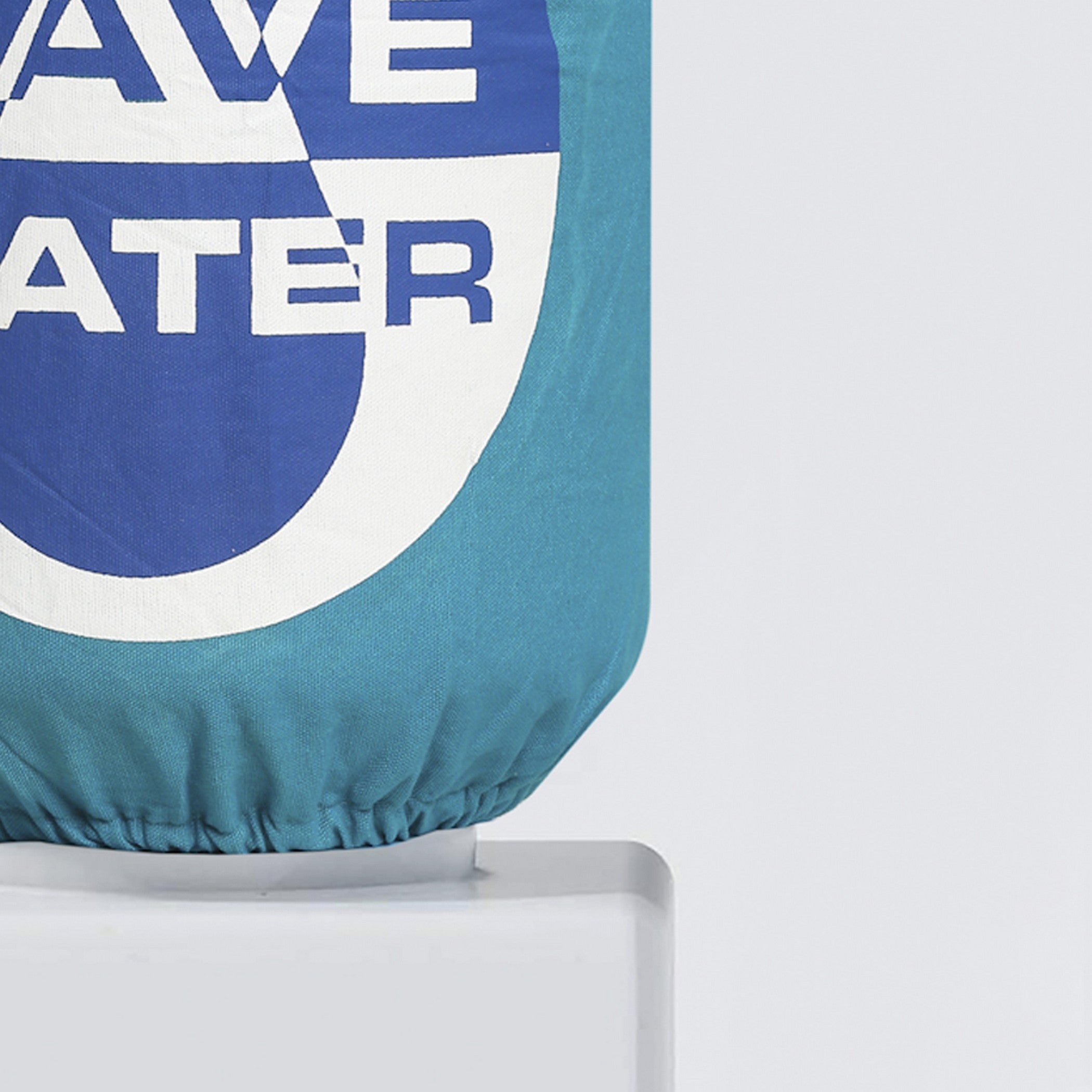 Water Dispenser Bottle Cover - Save Water Print in Teal Blue