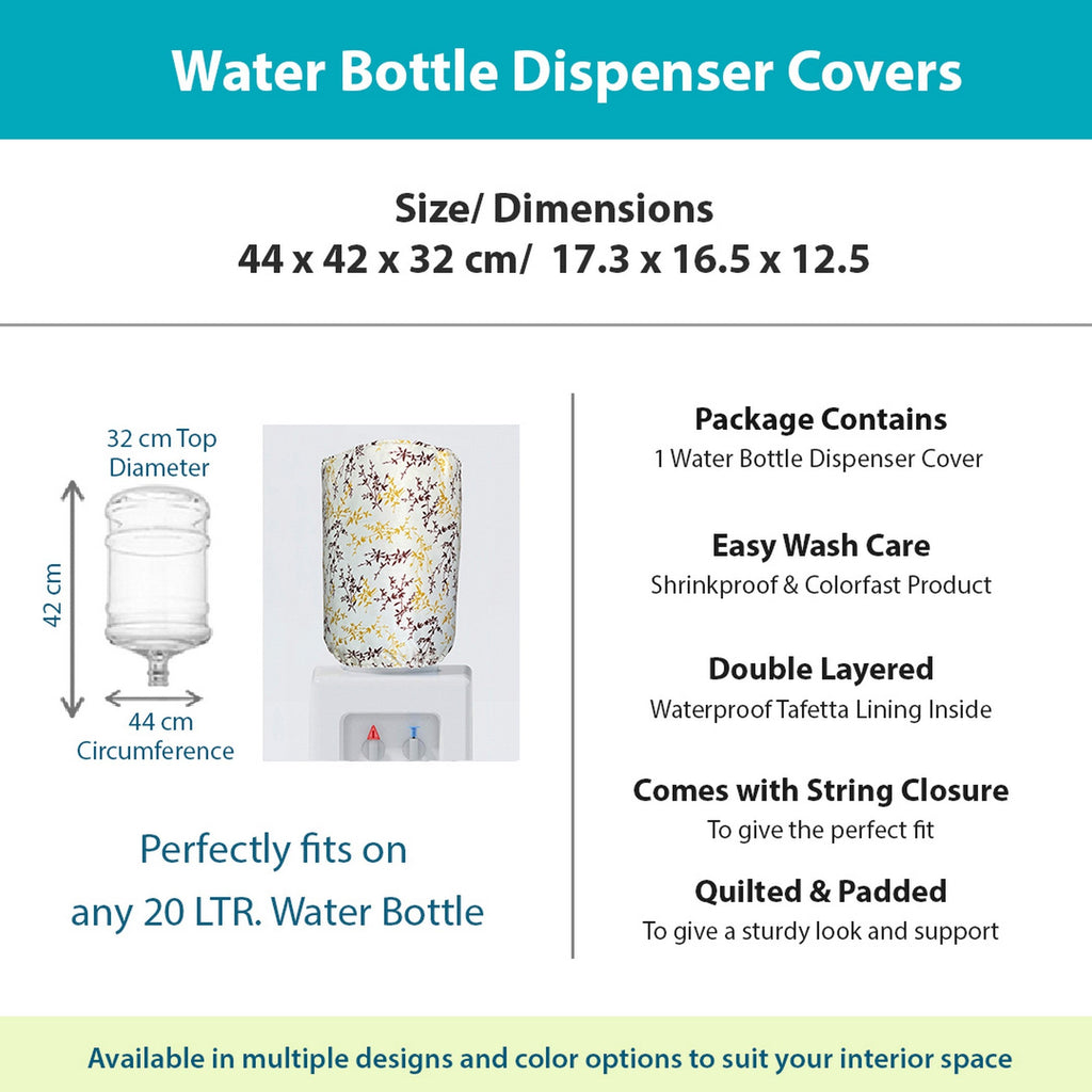 Floral Vine Printed Water Dispenser Bottle Cover - 20 Litre