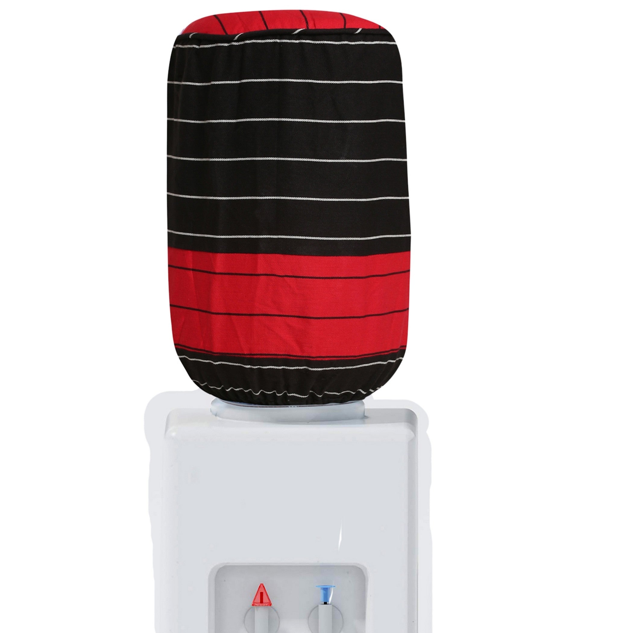 Black & Red Striped Water Dispenser Bottle Cover