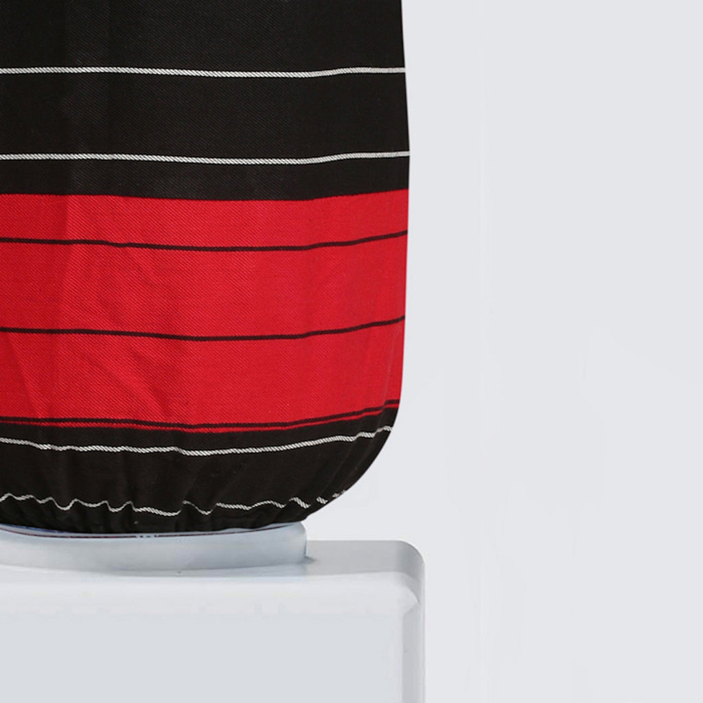 Black & Red Striped Water Dispenser Bottle Cover