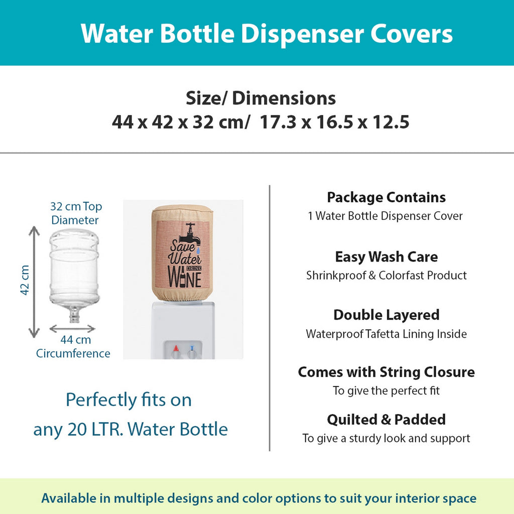 Save Water Drink Wine 20 Litre Water Dispenser Bottle Cover - Reusable Fabric Dust Protector