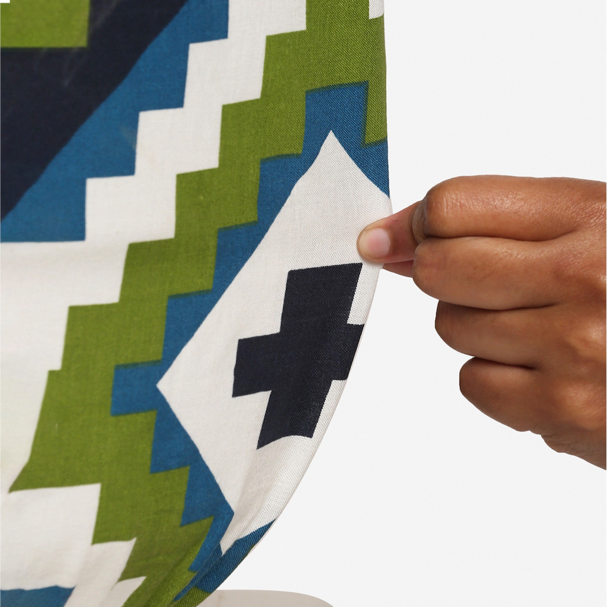 Green & Blue Geometric Print Water Dispenser Bottle Cover