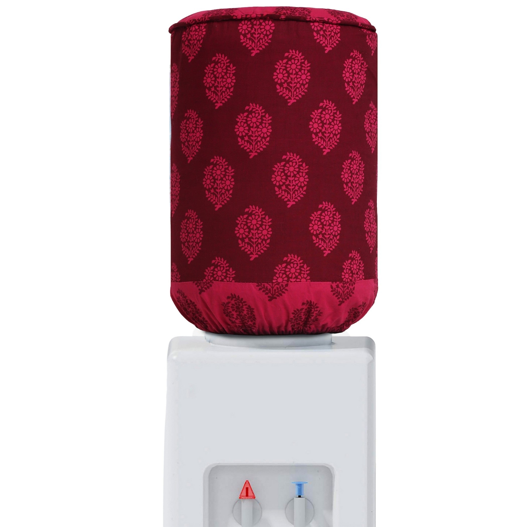 Maroon Floral Motif Water Dispenser Bottle Cover