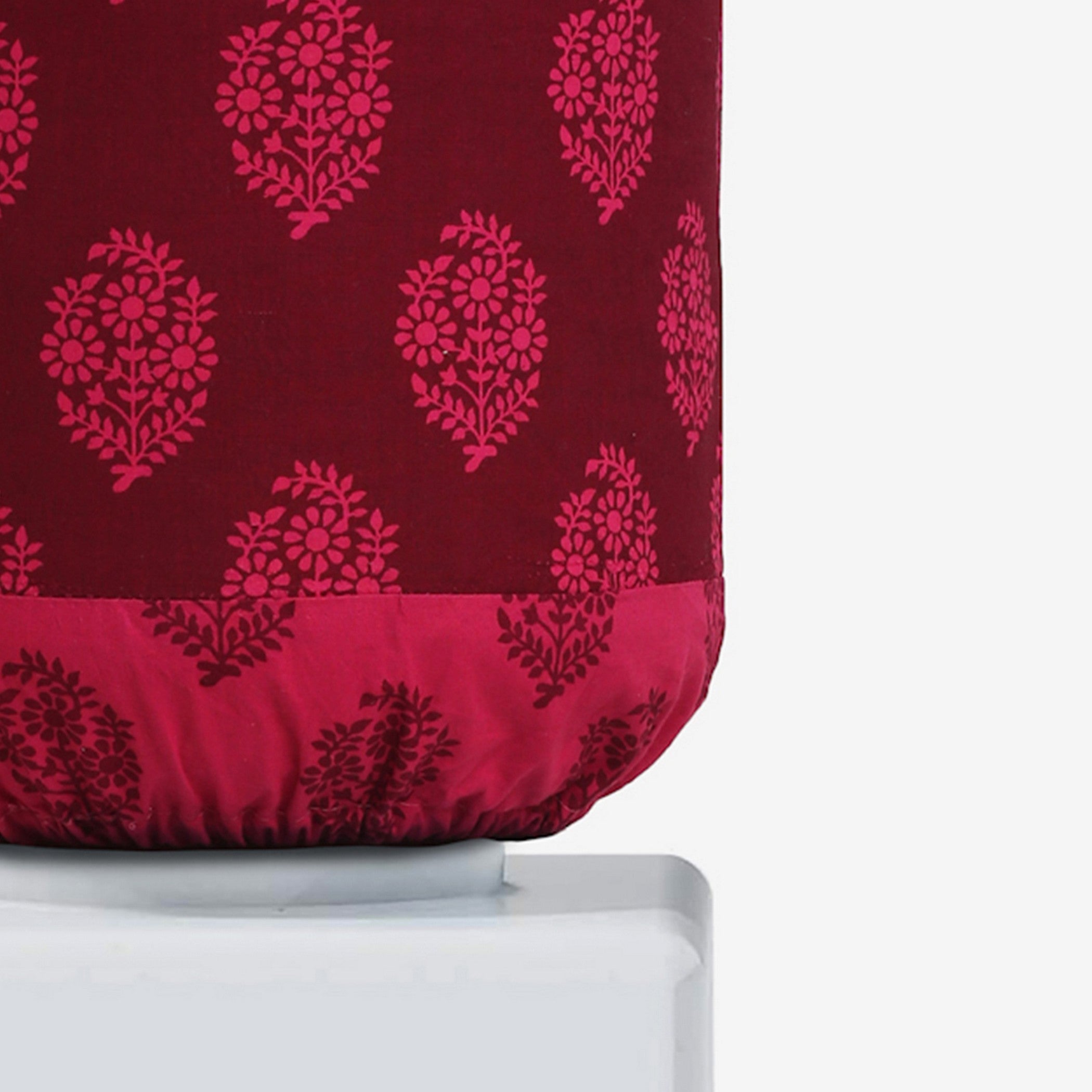 Maroon Floral Motif Water Dispenser Bottle Cover