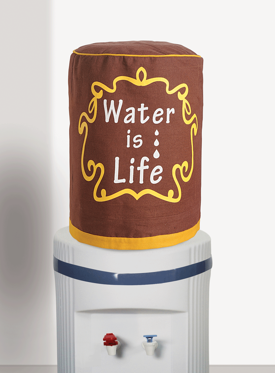 Water Is Life Printed Water Dispenser Bottle Cover