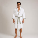Ultra Soft Terry Bathrobe for Unisex White Shawl Collar Robe Pack of 1