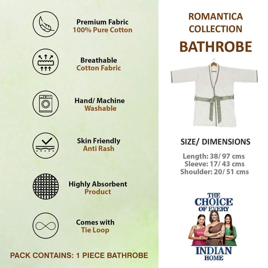 Ultra Soft Terry Bathrobe for Unisex White Shawl Collar Robe Pack of 1