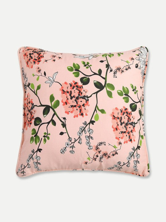 Floral Printed Baby Pink Large Cushion Covers - Set of 2