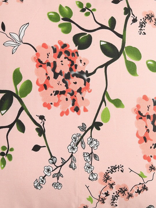 Floral Printed Baby Pink Large Cushion Covers - Set of 2