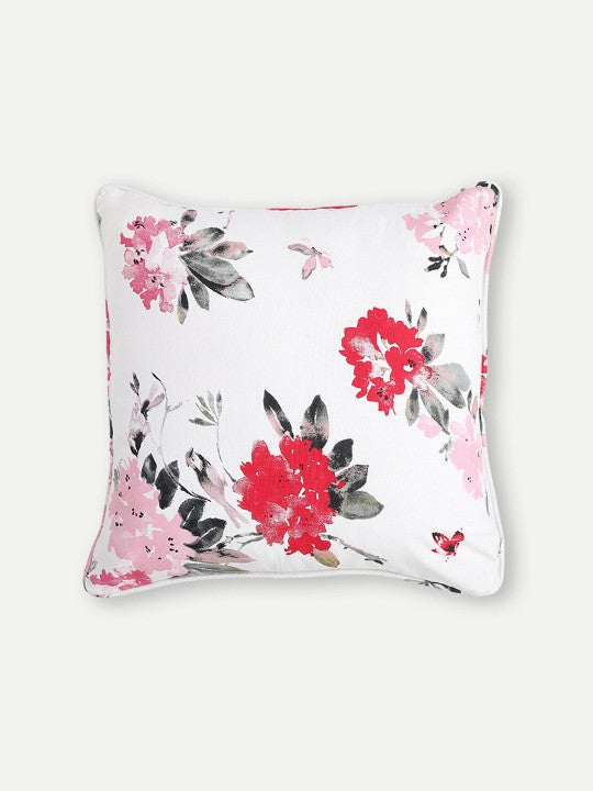 Floral Printed Pink Medium Cushion Covers - Set of 2