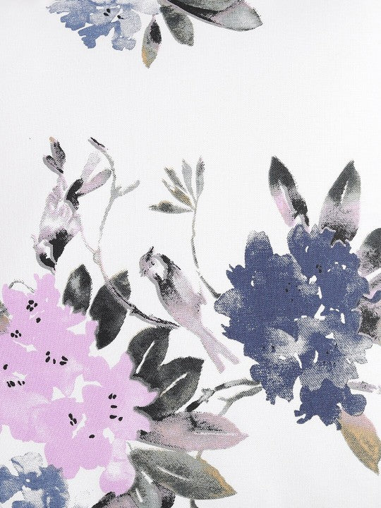 Floral Printed Blue Large Cushion Covers - Set of 2