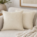 Crochet Ivory Cushion Covers Pack of 2
