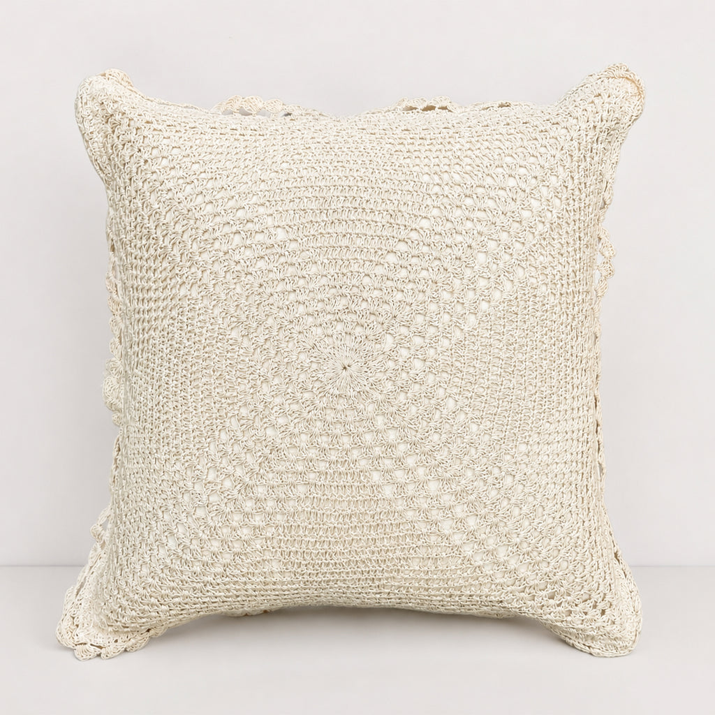 Crochet Ivory Cushion Covers Pack of 2