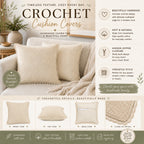 Crochet Ivory Cushion Covers Pack of 2