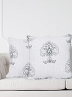 Ethnic Printed Beige Small Cushion Covers - Set of 2