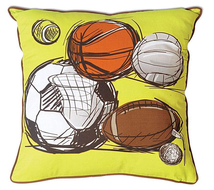 Sports Mania Cushion Covers – Pack of 2 Fun Ball Print for Kids Room Décor