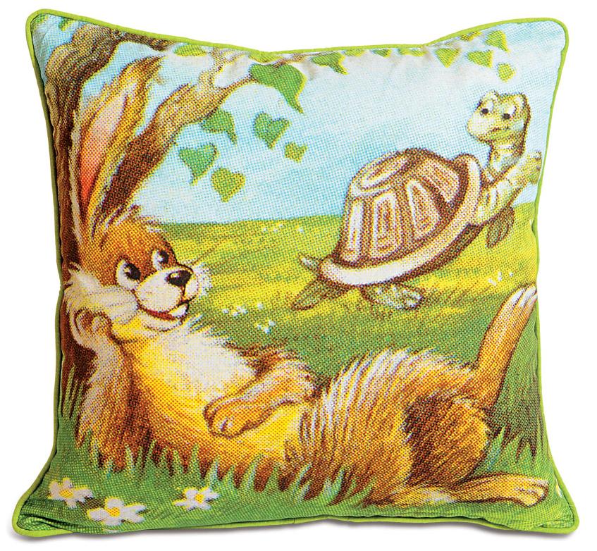 Lazy Rabbit & Smart Turtle Cushion Covers – Pack of 2 Story Theme Kids Décor