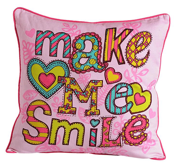 Make Me Smile Cushion Covers – Pack of 2 Cute & Colourful Kids Room Décor