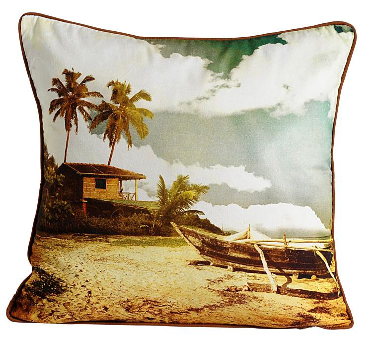 Tropical Beach Escape Cushion Covers – Pack of 2 Scenic Nature Design for Home Décor