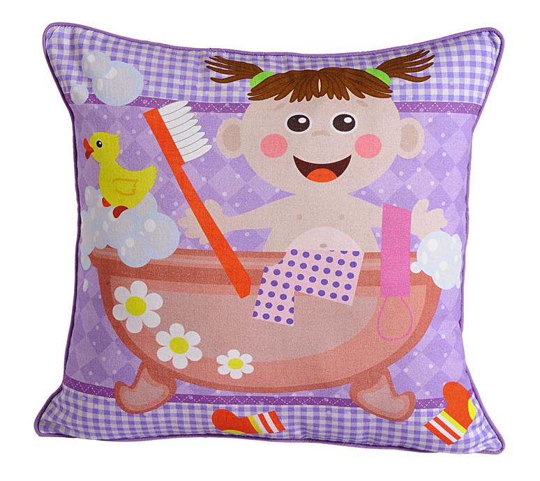 Bubble Bath Cutie Cushion Covers – Pack of 2 Fun Cartoon Design for Kids Room Décor