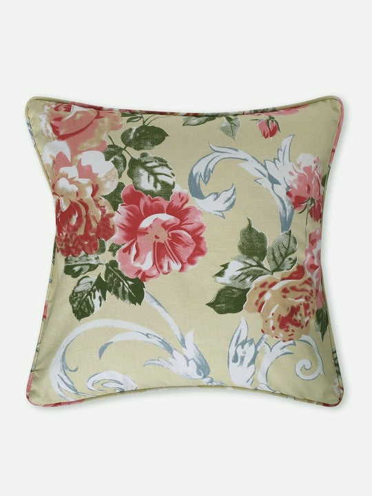 Floral Printed Green Large Cushion Covers - Set of 2