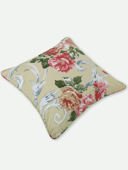Floral Printed Green Large Cushion Covers - Set of 2