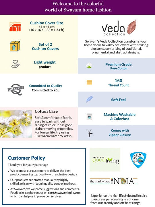 Floral Printed Green Small Cushion Covers - Set of 2