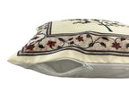Swayam Beige Ethnic Floral Printed Cushion Covers Set of 3 (16x16 Inches)