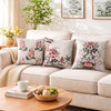 Swayam Beige Floral Printed Cushion Covers Set of 3 (16x16 Inches)