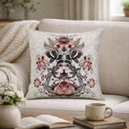 Swayam Beige Floral Printed Cushion Covers Set of 3 (16x16 Inches)