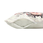 Swayam Beige Floral Printed Cushion Covers Set of 3 (16x16 Inches)