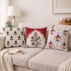 Swayam Beige & Red Ethnic Printed Cushion Covers Set of 3 (16x16 Inches)