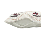 Swayam Beige & Red Ethnic Printed Cushion Covers Set of 3 (16x16 Inches)