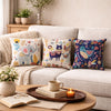 Swayam Multicolour Animal Printed Cushion Covers Set of 3 (16x16 Inches)