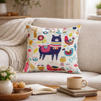 Swayam Multicolour Animal Printed Cushion Covers Set of 3 (16x16 Inches)